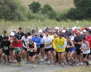 Runners at staring line Lynch Canyon Trail Run and Community Hike 2009